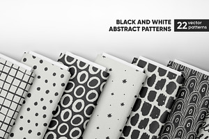 Black & white seamless patterns set, a Pattern Graphic by Good Studio
