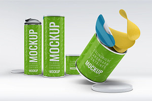 Cylindrical Container Mock-Up, a Packaging Mockup by DesignRushMarket