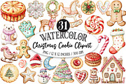 Christmas Cookie Clipart Sublimatio, an Illustration by Designking (Thumbnail 1 of 5)