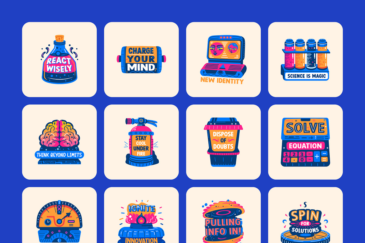 Science Stickers Set, an Emoji Icon by Vectors Market (Photo 7 of 8)