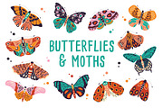 Spring Butterflies and Moths, a Pattern Graphic by Blue Lela Design (Thumbnail 1 of 8)