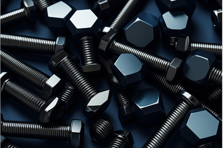 Assortment of hexagonal bolts and, an Industrial Photo by Ylivdesign