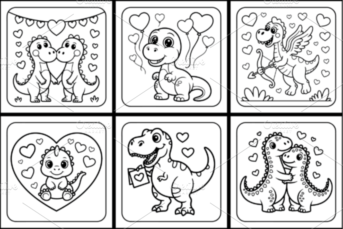 Valentine's Day Dinosaur Book, a Seasonal Illustration by Design Station (Photo 3 of 3)