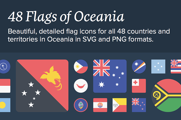 The Flags Of Oceania Icon Set