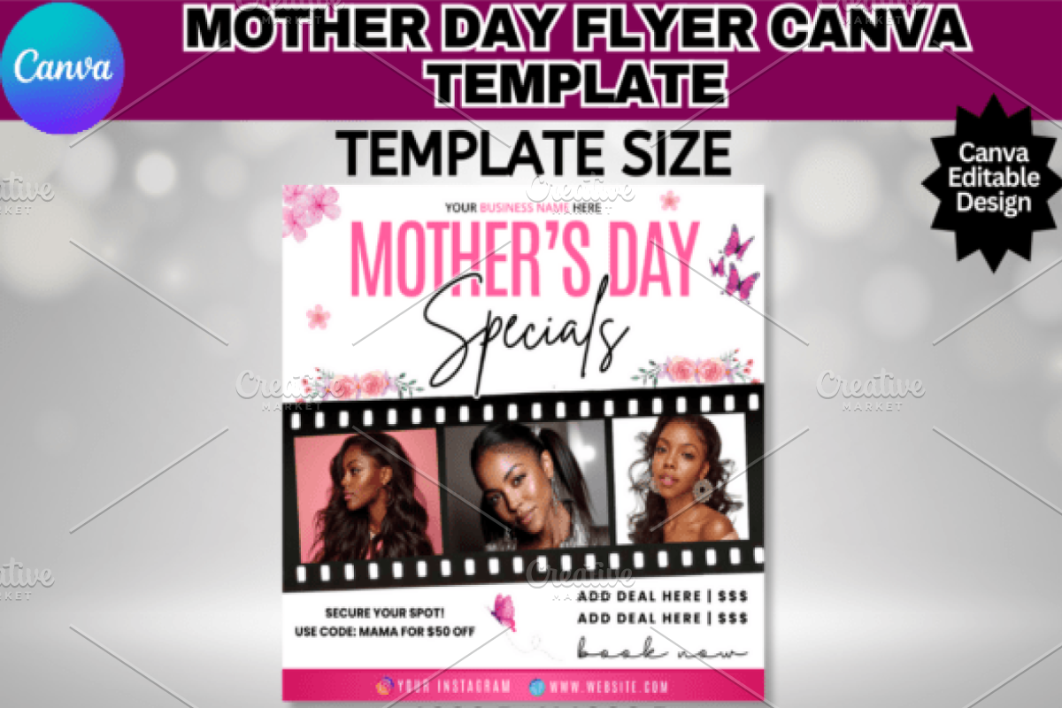 Mothers Day Flyer Canva Temple, a Design Template by Design Station (Photo 2 of 7)