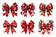 Red Coquette Christmas Bow Bundle, an Illustration by SinaCreation (Thumbnail 3 of 7)