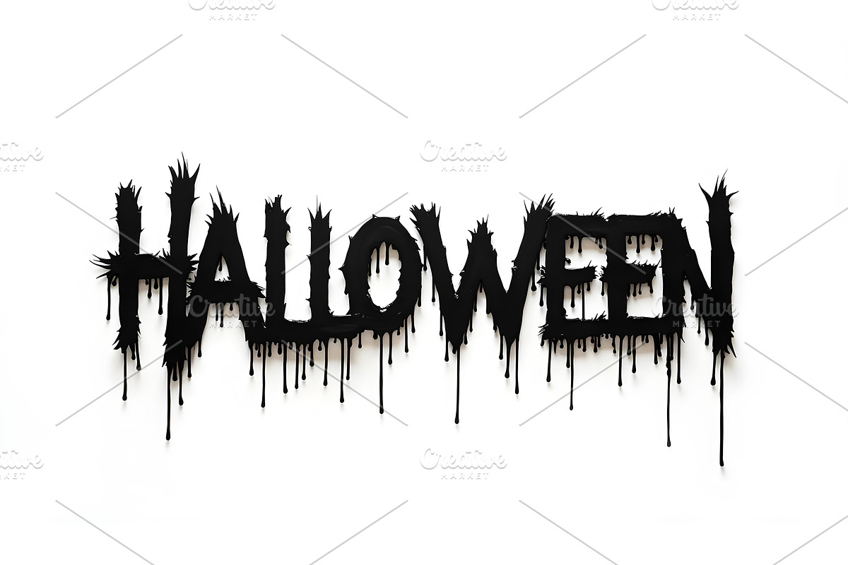 Terrible Halloween creative letterin, an Illustration by Elen_Art