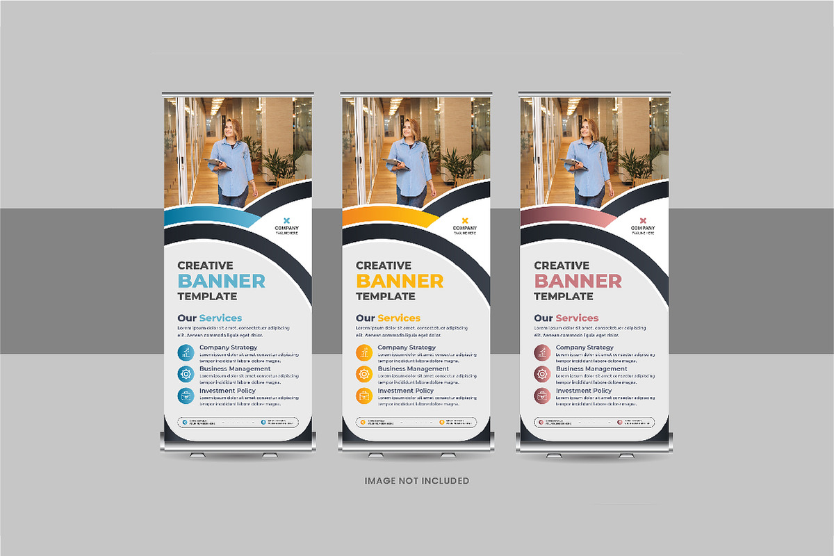 Roll-Up Banner, X Banner Design Set, a Stationery Template by Pavel_design (Photo 5 of 11)