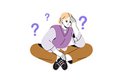 Depressed teenagers, sad people set, a Person Illustration by PaperTrident (Thumbnail 5 of 9)