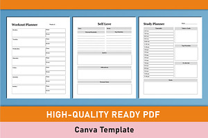 Editable ADHD Planner Canva Template