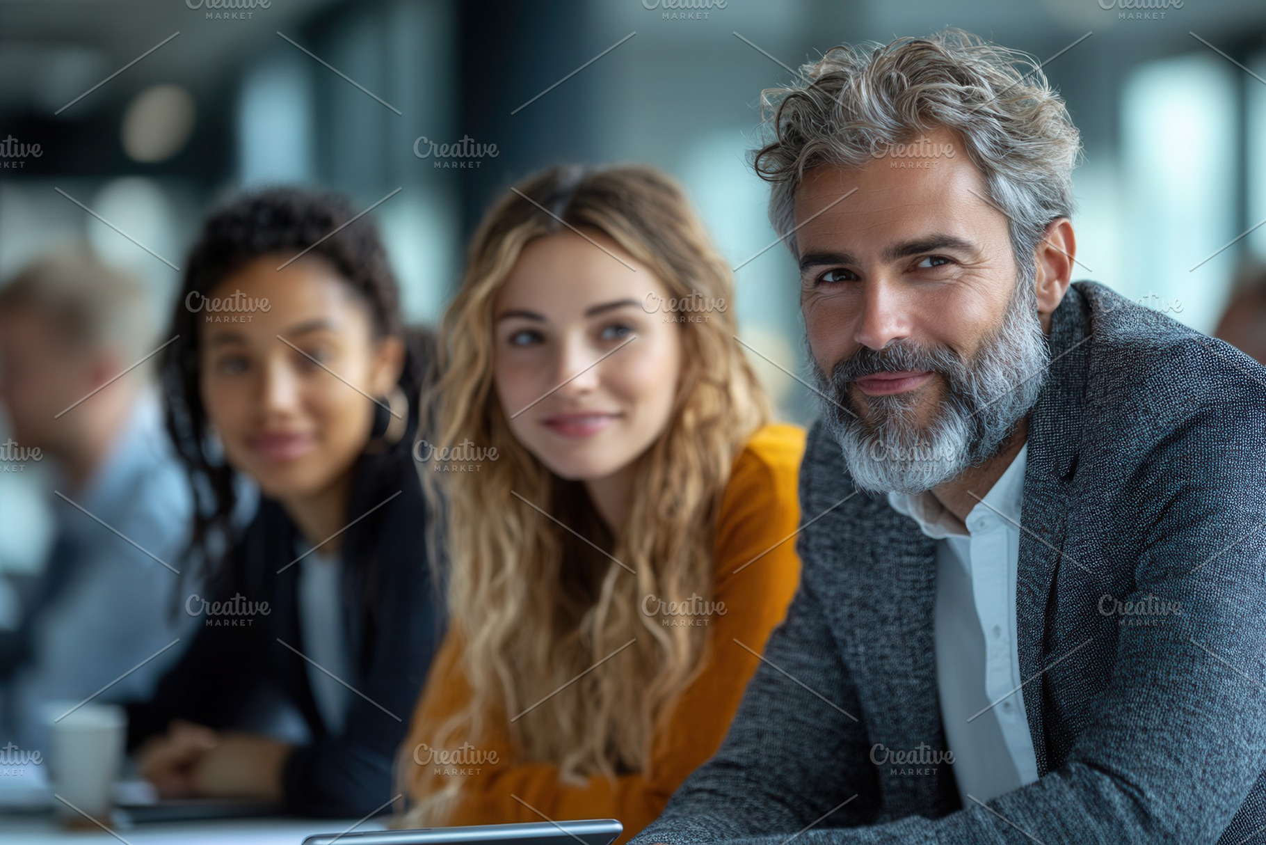 Professional people engaged in a tho, a Photo by Tanuart