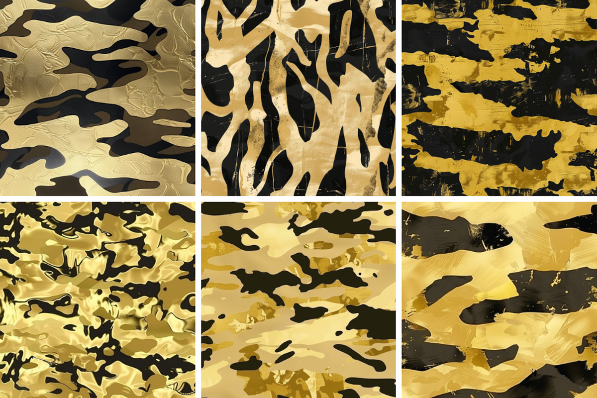 Gold Camouflage Seamless Patterns, a Pattern Graphic by PrintablesByFranklyn (Photo 4 of 4)