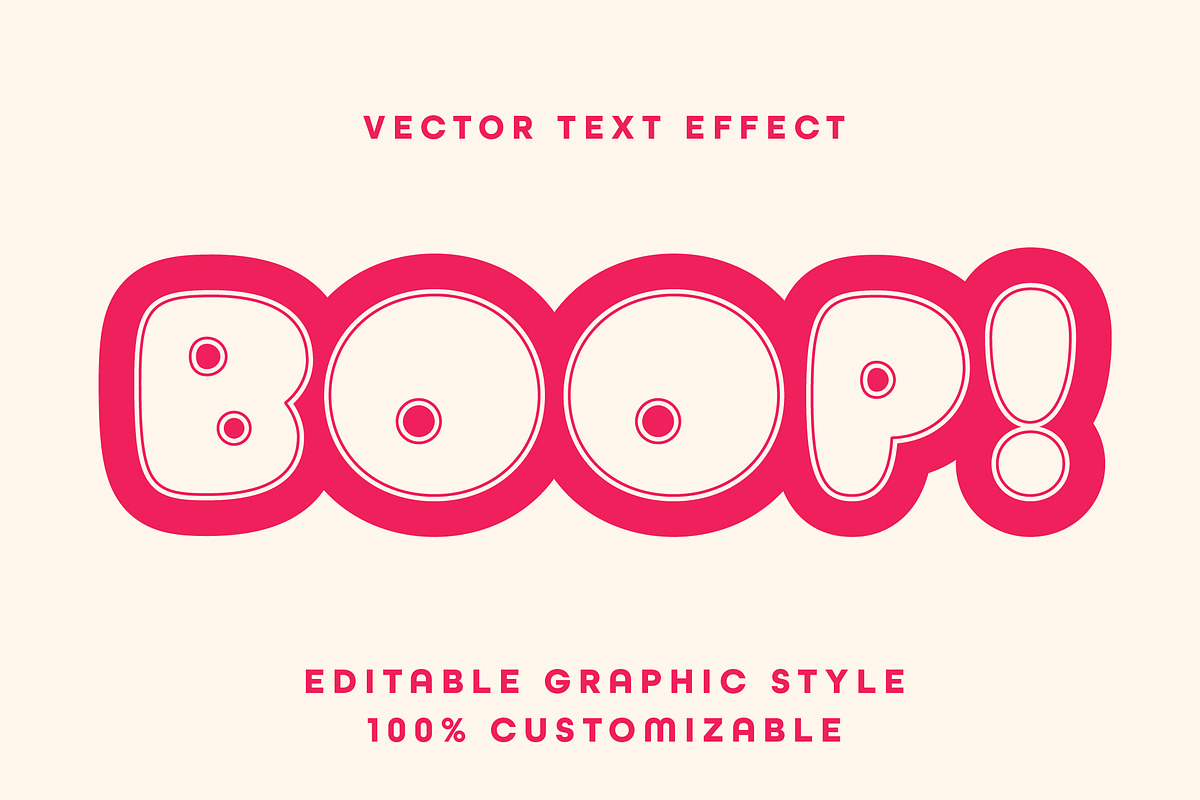 Bubble Outline Rounded Text Effect