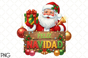 Feliz Navidad Christmas PNG, an Illustration by Black Bird Studio