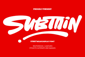 Subtain – Streetwear Display Font, a Handwritten Font by Black Junst