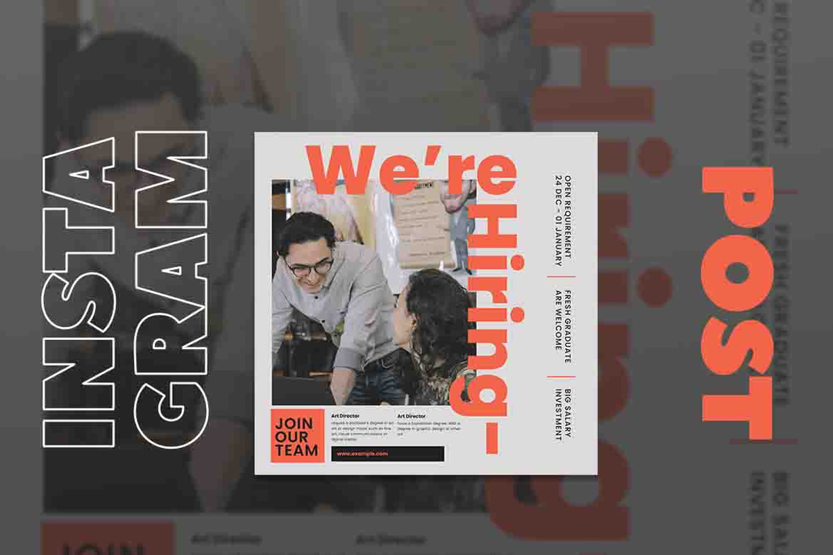 Job Vacancy Instagram Post Flyer, a Flyer Template by Tokosatsu (Photo 2 of 5)