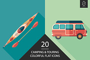 Camping and touring flat icon set, an Icon by Yury Velikanov (Thumbnail 1 of 3)