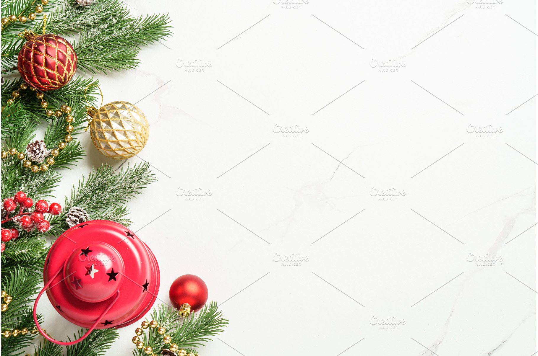 Christmas flat lay background on, a Holiday Photo by Nadia-nb