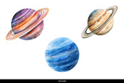 Watercolor Planet Solar System PNG, a Decorative Illustration by illuztrate (Thumbnail 5 of 7)