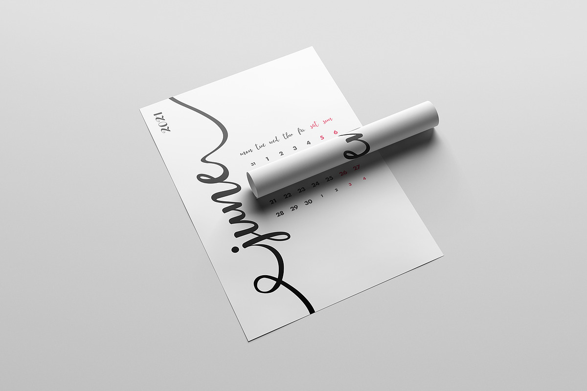 NEW 2021 Year Calligraphy Calendar, a Stationery Template by Bordo (Photo 6 of 7)
