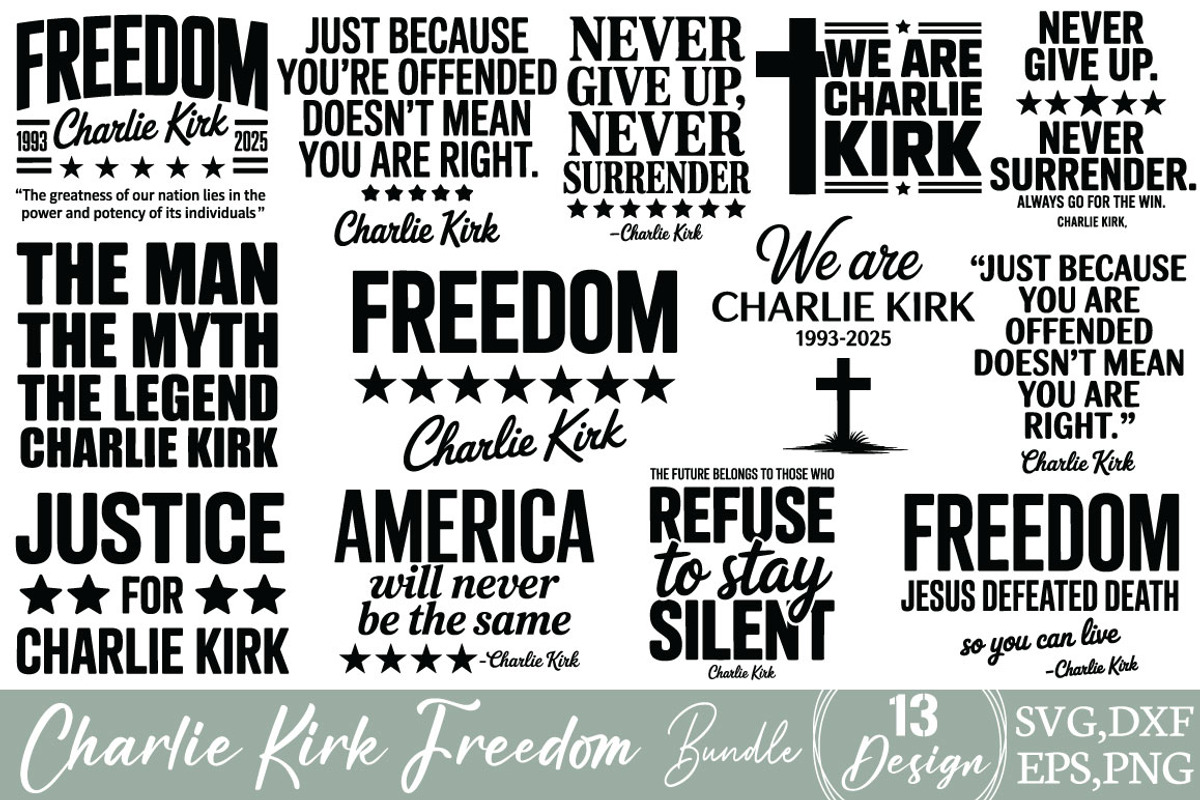 Charlie Kirk Freedom SVG Bundle, an Object Graphic by DollarSmart