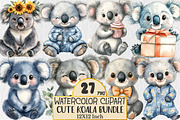 Cute Koala Clipart Bundle, an Animal Illustration by Rose Art (Thumbnail 1 of 4)