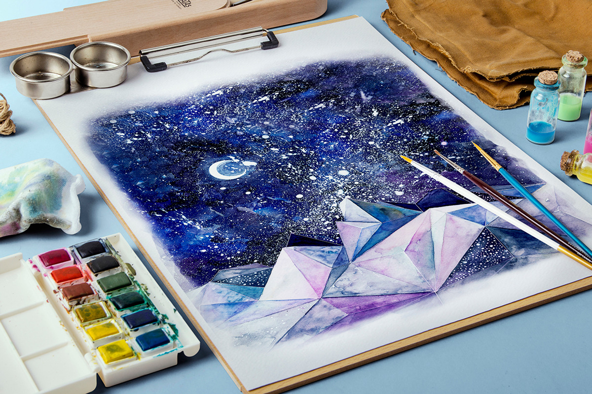 Watercolor Mountains illustration, a Texture Illustration by Librebird (Photo 2 of 3)