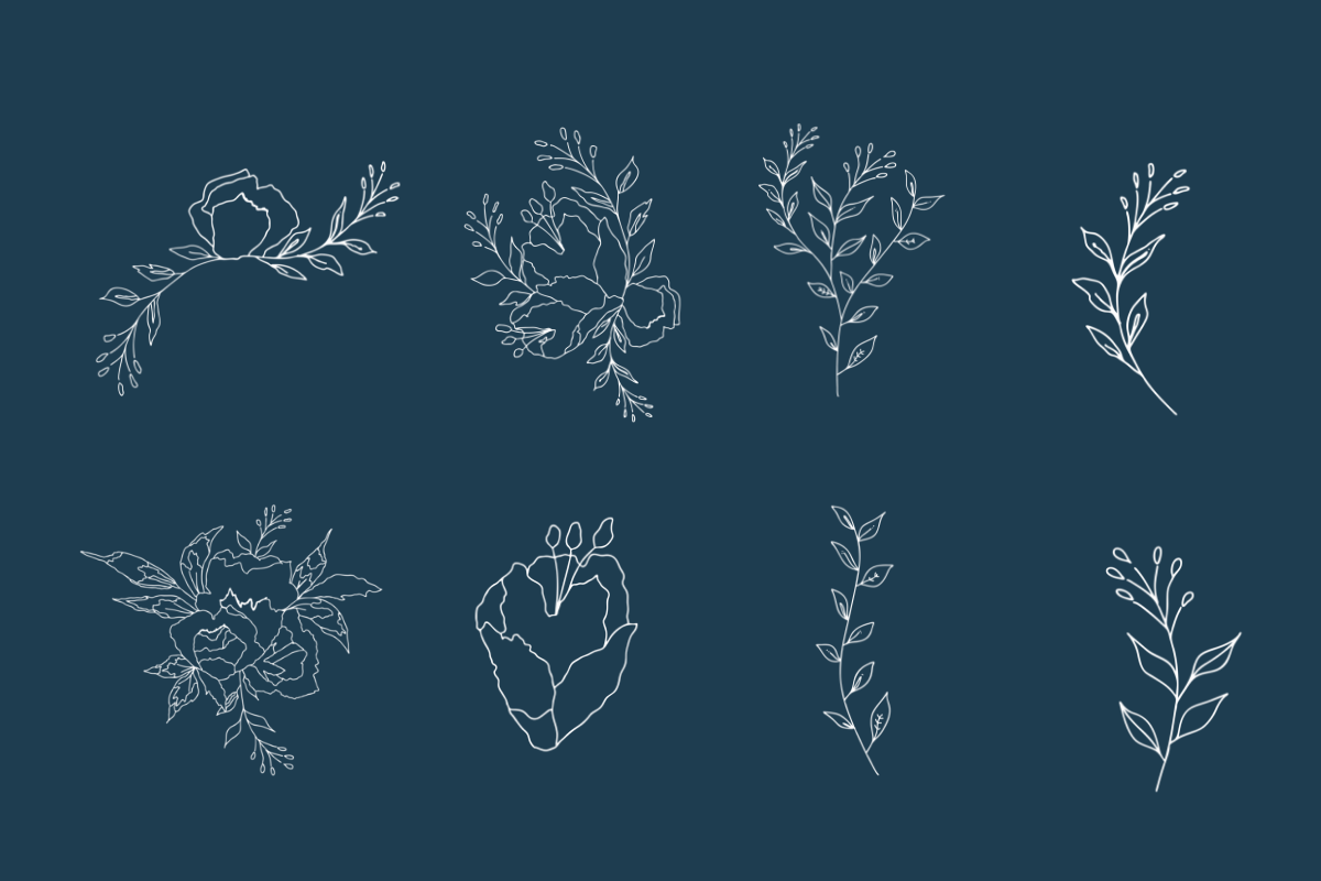Flower drawings, an Illustration by Just Like White Creative (Photo 3 of 5)