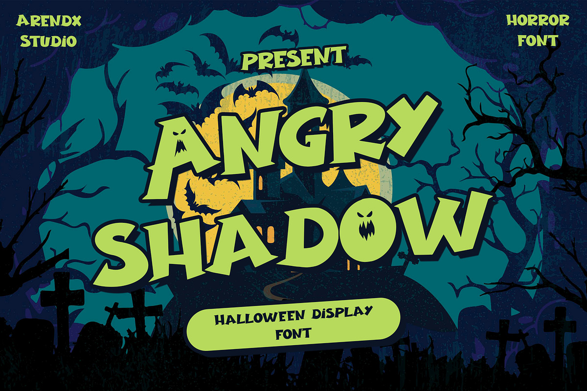 Angry Shadow - Halloween Display, a Handwritten Font by Arendxstudio (Photo 1 of 9)