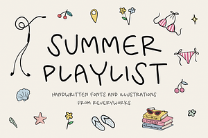 Summer Playlist Fonts & Doodles, a Handwritten Font by ReveryWorks