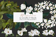 Magnolia SVG & PNG wreaths & florals, an Illustration by michLg designs (Thumbnail 1 of 5)