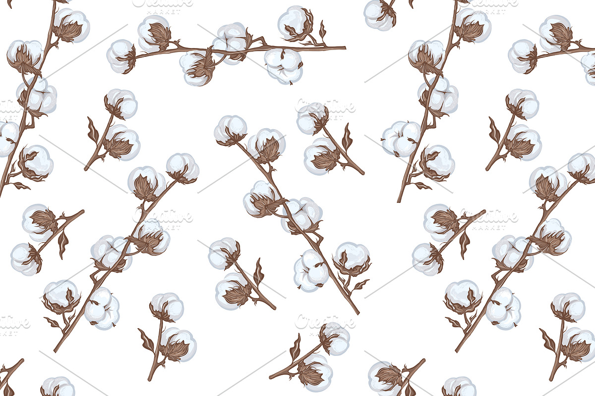 The branches of cotton, a Decorative Illustration by El Design (Photo 5 of 5)