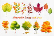 Autumn watercolor trees, an Illustration by AlexGreenArt (Thumbnail 3 of 3)