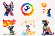 Dog Silhouette Love Summer Clipart, an Illustration by CreationArt (Thumbnail 8 of 9)