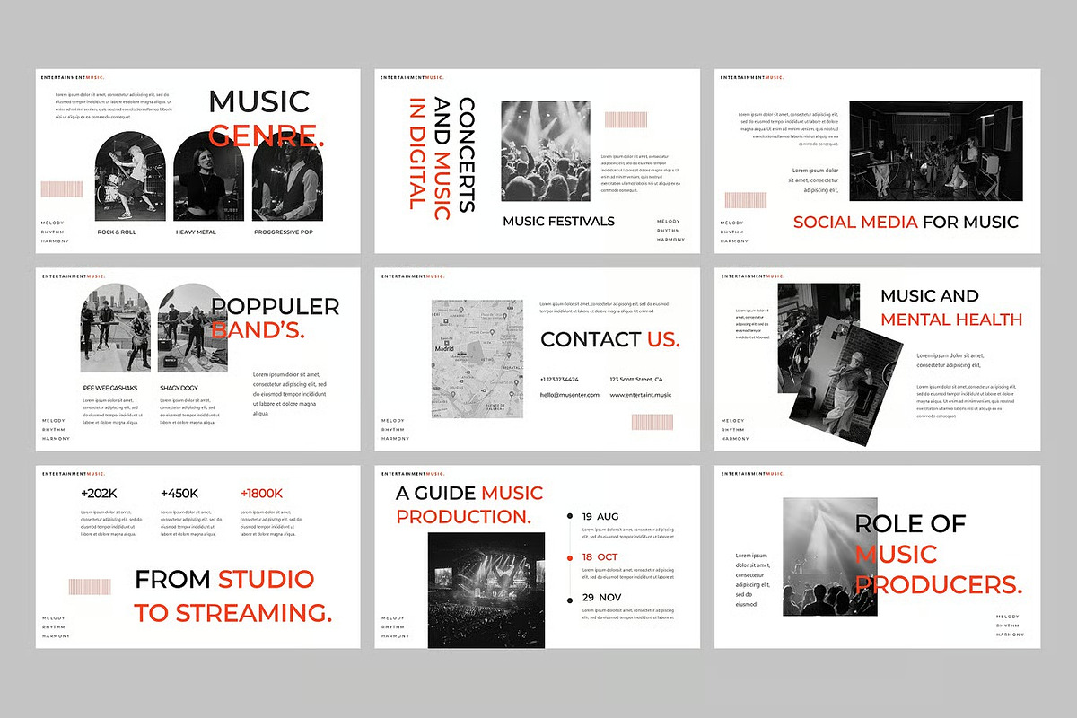 Music Entertainment Keynote Template, a Presentation Template by Fit-tee (Photo 4 of 4)