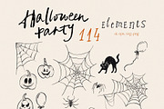 Halloween party vector cute graphics, an Object Illustration by Yuliya Derbisheva (Thumbnail 7 of 13)
