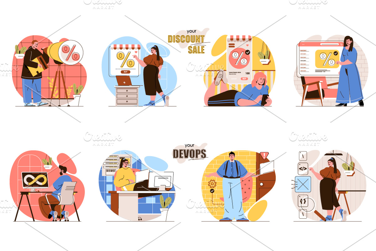 Flat People Concept Illustrations, a Finance Illustration by alexdndz (Photo 5 of 14)