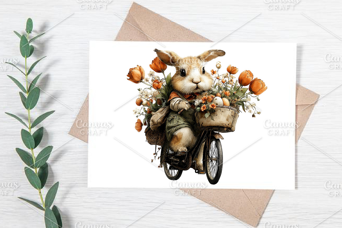 Whimsical Easter Bunny Clipart PNG, an Illustration by Canvas Craft (Photo 7 of 7)