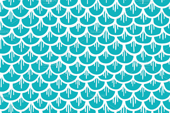 Fish Scales Seamless Pattern Cartoon
