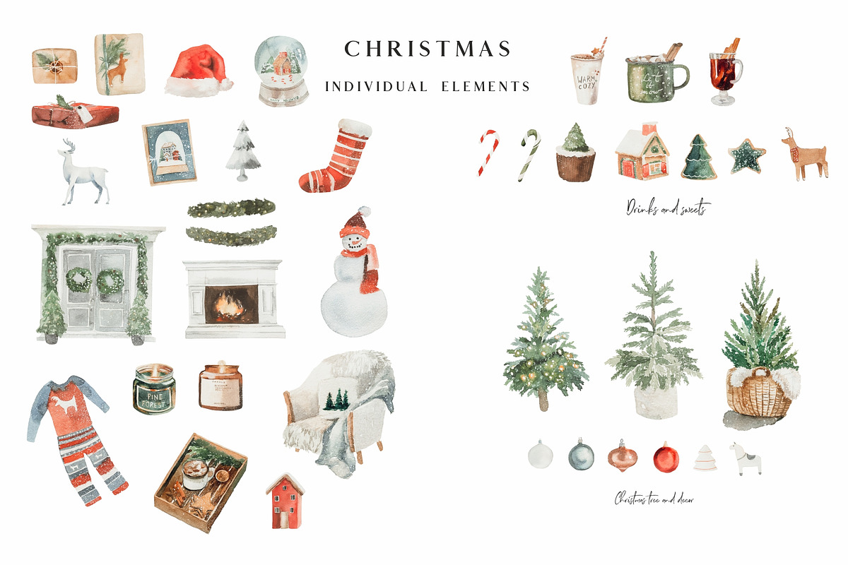 Winter is here - watercolor set, a Seasonal Illustration by Youksy (Photo 3 of 10)