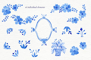 Delft Tile Watercolor Clipart