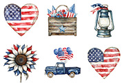 4th of July Rustic Patriotic Clipart, an Illustration by SinaCreation (Thumbnail 4 of 5)