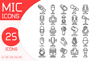 Microphone Device Icons Set, an Outline Icon by Designfour (Thumbnail 1 of 7)