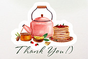 Tea and berry pie watercolor set, a Food Illustration by a_ptichkina (Thumbnail 6 of 6)