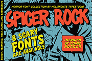 Spicer Rock Horror Font Collection, a Sans Serif Font by 24Design Studios (Thumbnail 1 of 10)