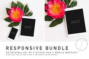 Floral Mobile Responsive Mockup 
