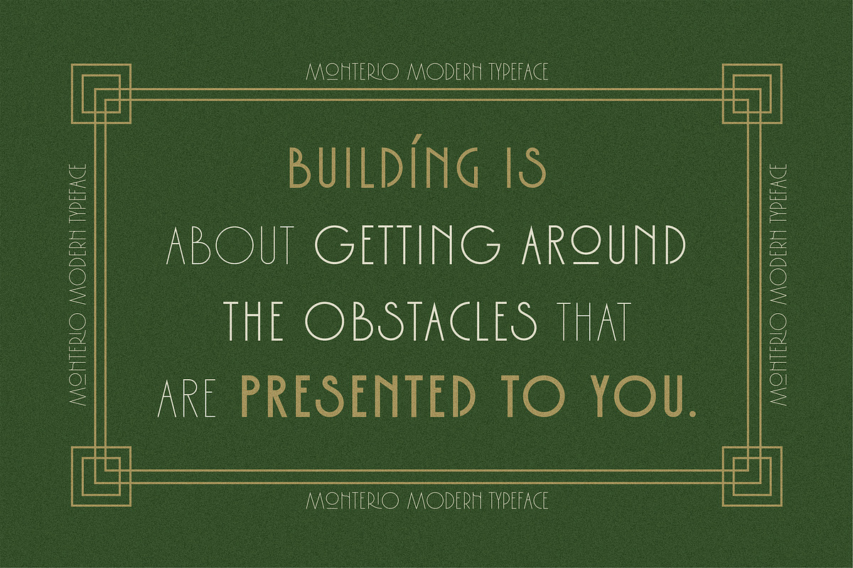 Monterio - Modern Art Deco Typeface, a Sans Serif Font by CCS Type (Photo 19 of 29)