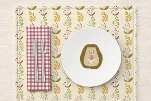 Autumn Hedgehogs Pattern Collection