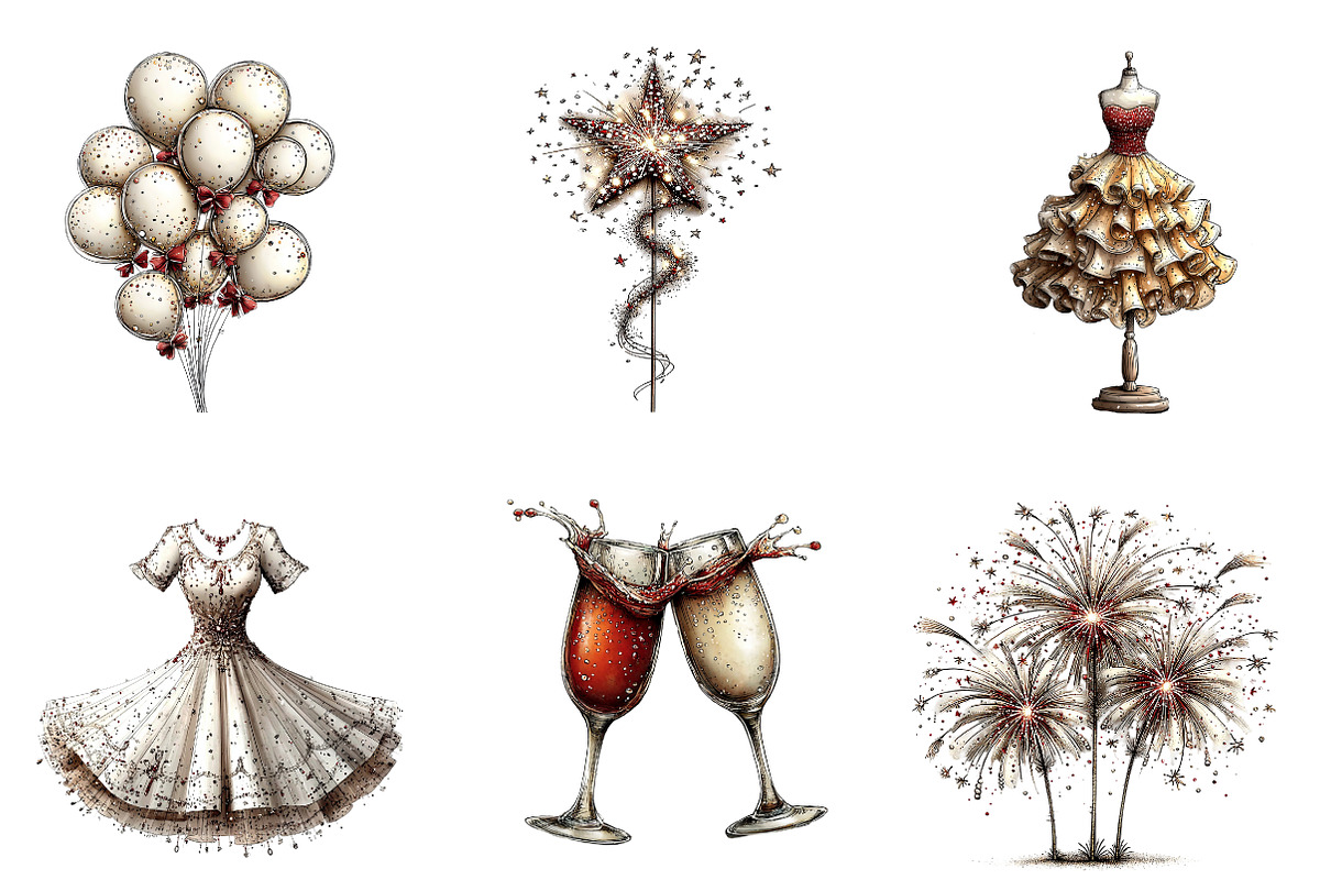 Watercolor New Year Clipart, an Illustration by CreationArt (Photo 5 of 5)