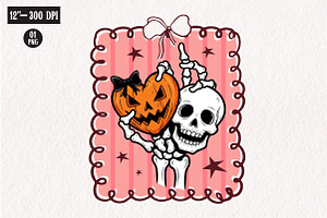Halloween Skull Heart Hand-Drawn, an Icon by CreationArt